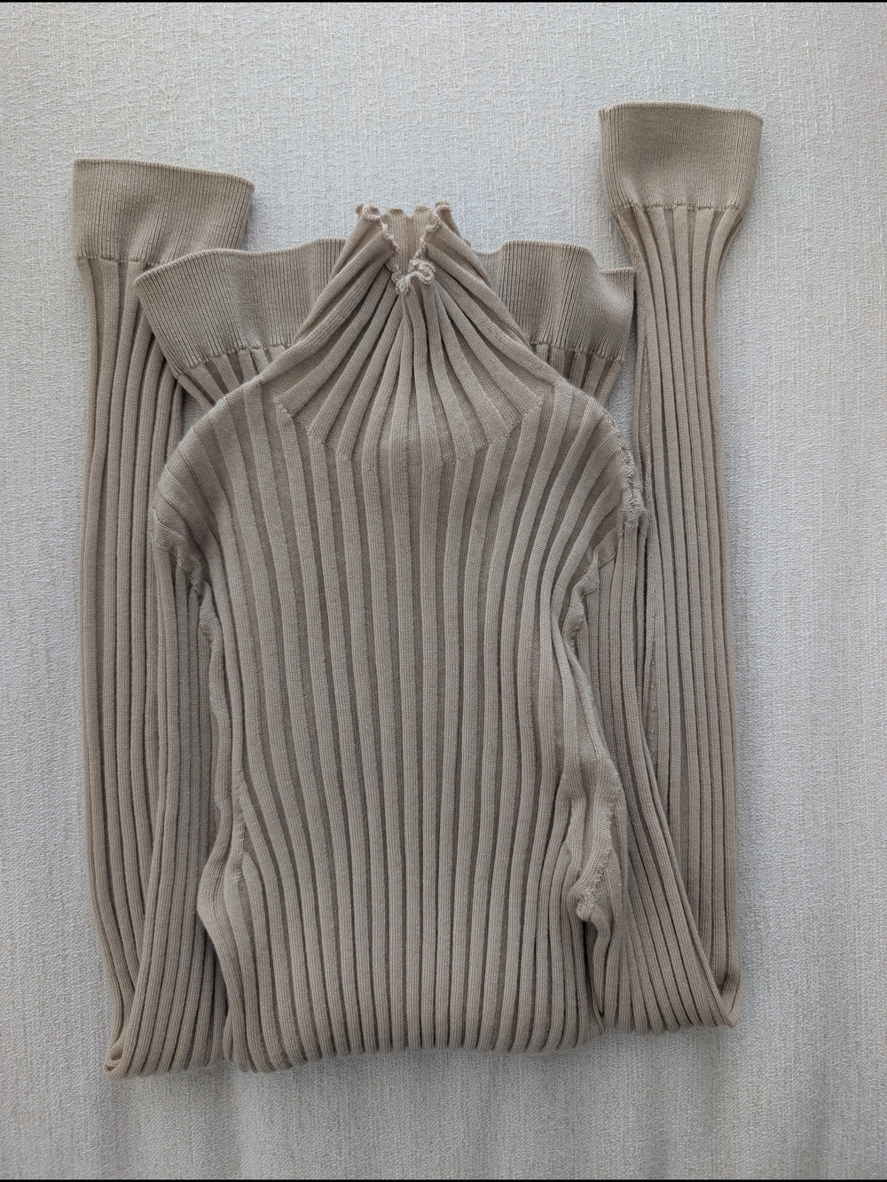 NEW Falconeri Ribbed Cashmere Sweater in Taupe
